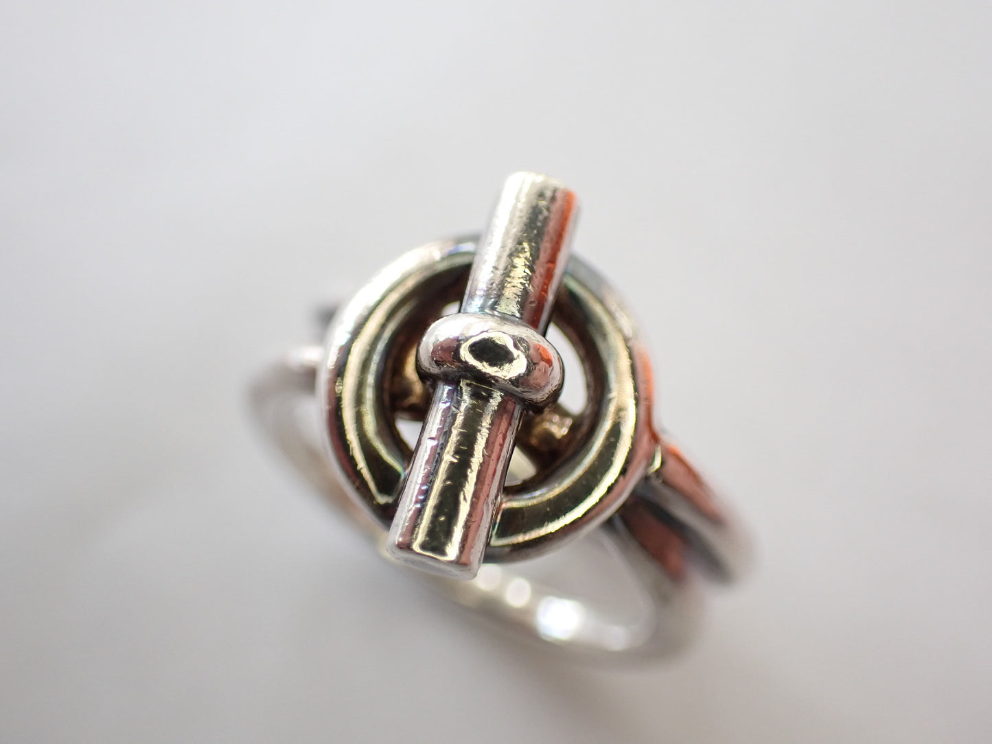 HERMES Croisette Echappé Double Ring, Ag925, #51