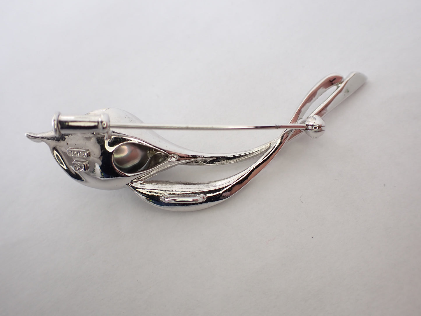 TASAKI Black Pearl Brooch, Approx. 9.2mm Diameter, Sterling Silver, 6.7g