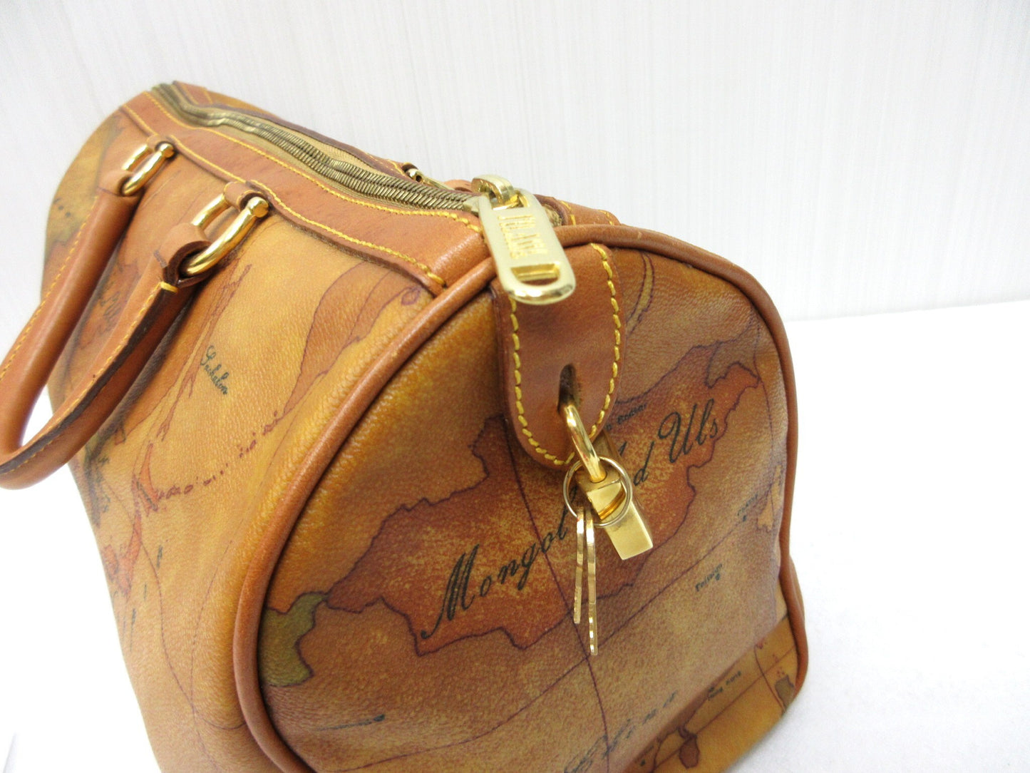 PRIMA CLASSE Map Print Boston Bag, Approx. W35 x H20cm