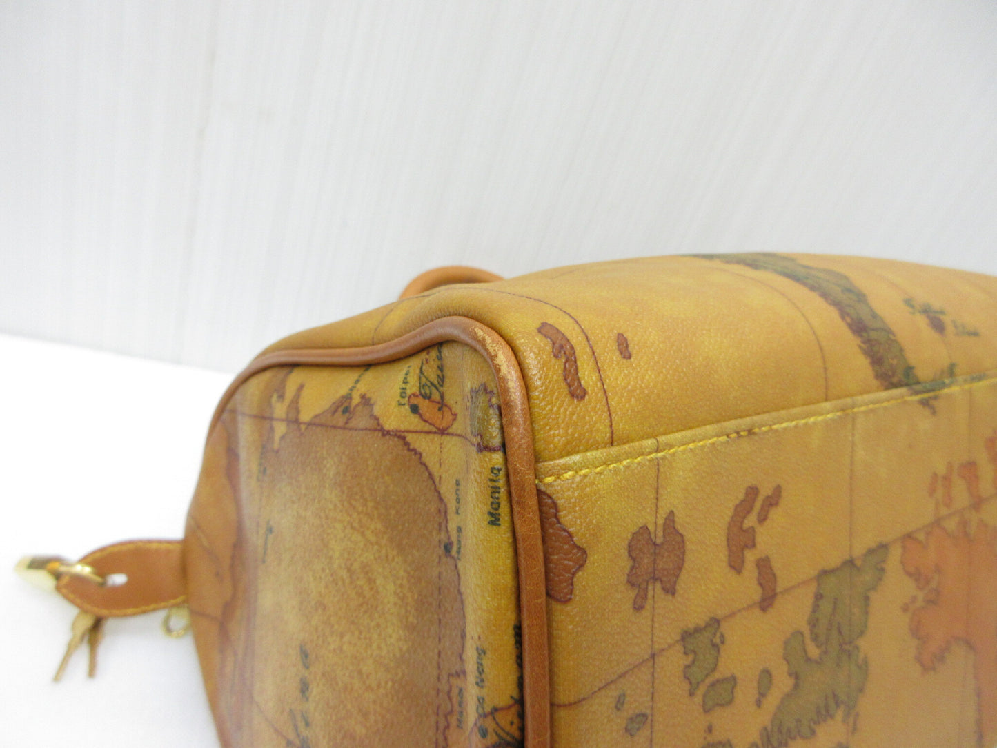 PRIMA CLASSE Map Print Boston Bag, Approx. W35 x H20cm