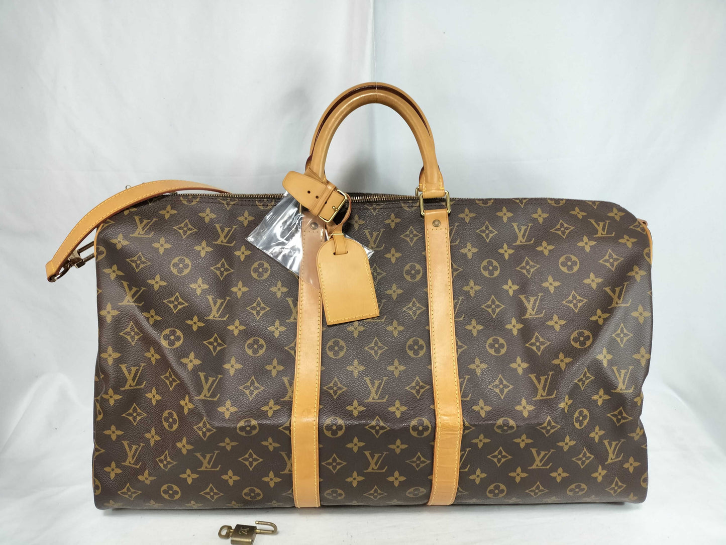 LOUIS VUITTON Monogram Keepall Bandouliere 55 Boston Bag