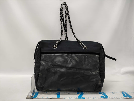 CHANEL CHANEL Chain Hand Canvas x Patent Tote Bag