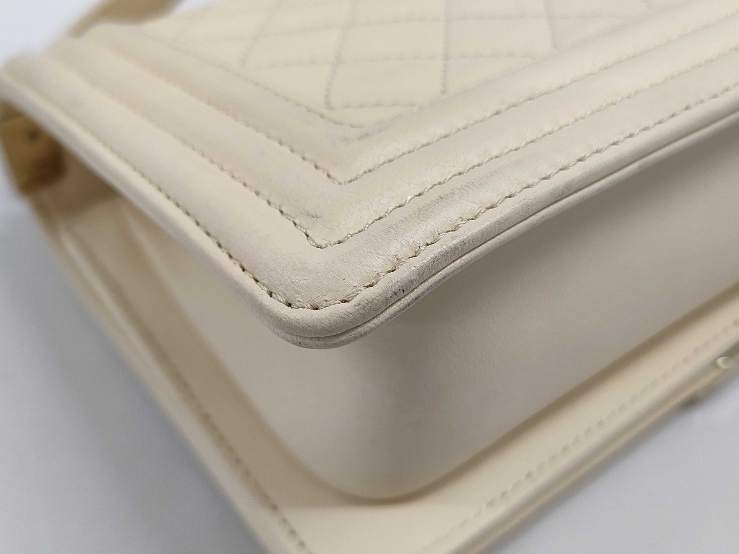 CHANEL Boy Chanel Beige Shoulder Bag