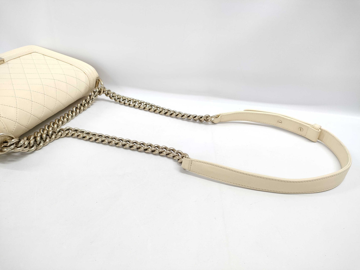 CHANEL Boy Chanel Beige Shoulder Bag