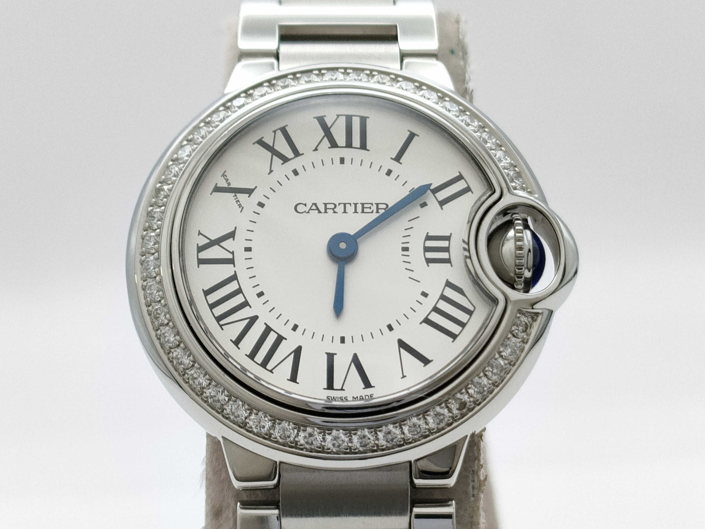 Cartier Ballon Bleu W4BB0015 3009 796844YX Stainless Steel Quartz Silver Dial Women's Watch