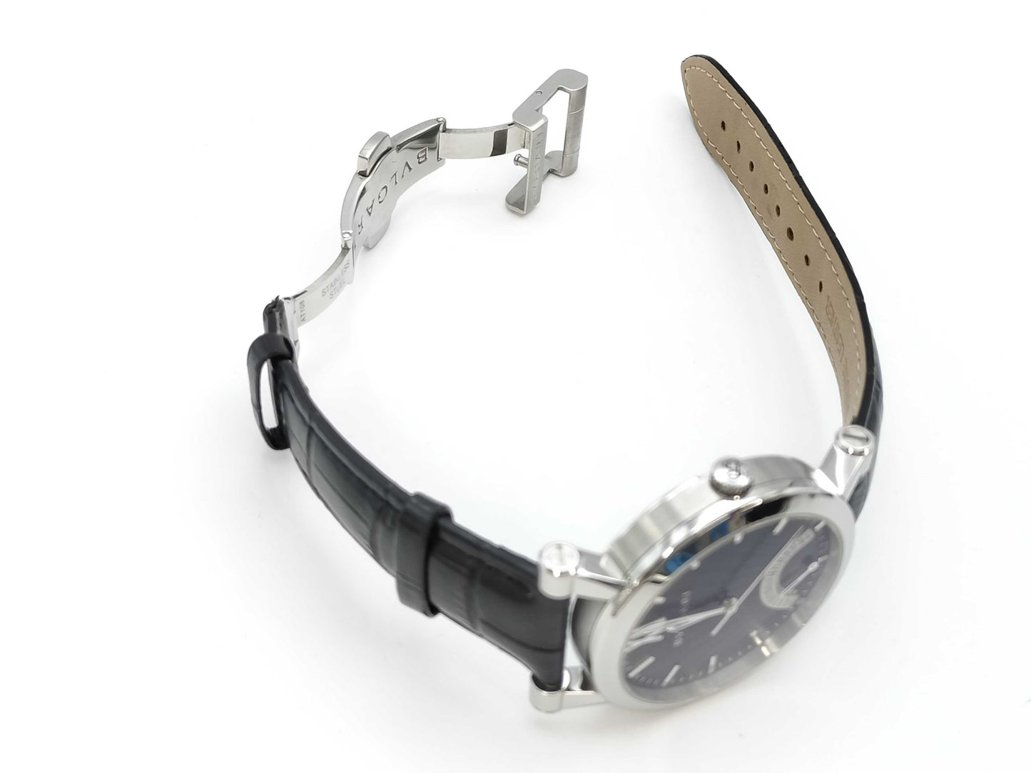 BVLGARI Solitaire SB42SDR O1360 Automatic Black Dial Men's Watch