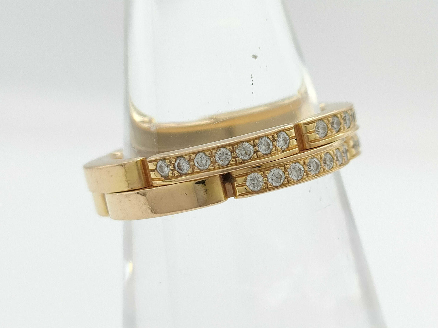 Cartier Maillon Panthère #49 Half Diamond PG Au750 5.5g Ring