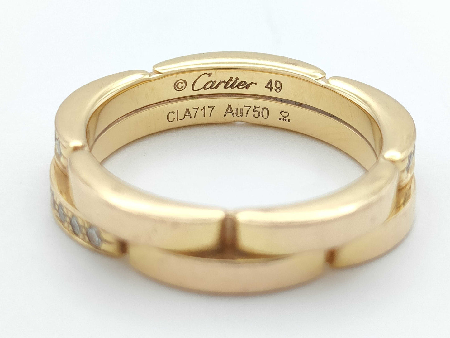 Cartier Maillon Panthère #49 Half Diamond PG Au750 5.5g Ring