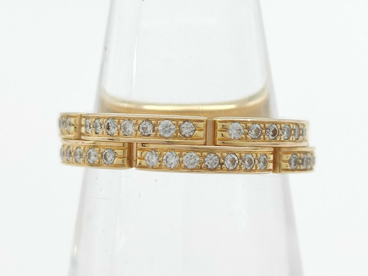 Cartier Maillon Panthère #49 Half Diamond PG Au750 5.5g Ring