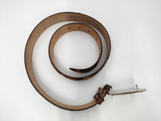 DOLCE&GABBANA Dolce&Gabbana Harako Leather Leopard Print Belt 90cm