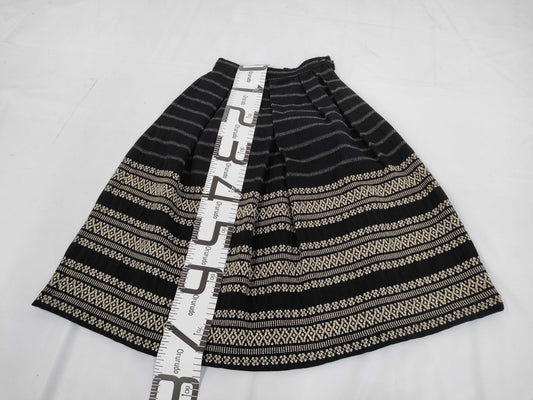 COMME des GARCONS COMME de GARCONS COMME de GARCONS COMME des GARCONS Early Archive AD1989 Wool Striped All-Over Print Flared Skirt Black Size M Skirt