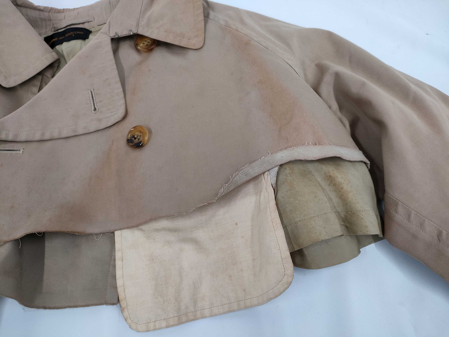 COMME des GARCONS COMME de GARCONS COMME de GARCONS Comme des Garçons Early Archive AD1991 Modified Short Trench Coat Beige Coat