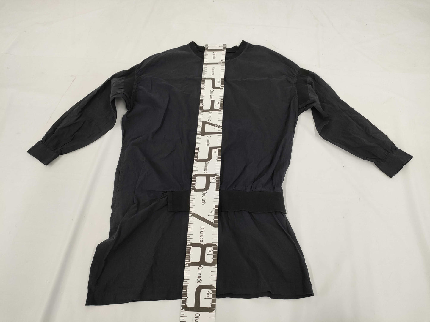 Ys Yohji Yamamoto Ribbed Cotton Long Sleeve Dress, Black, Size 2