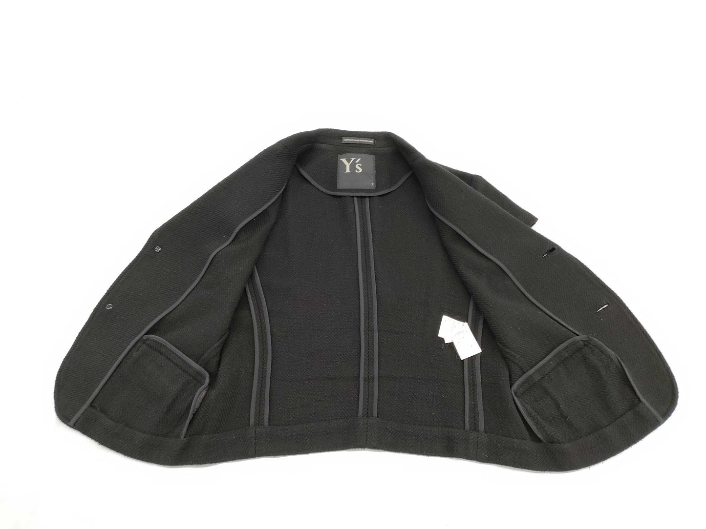 Ys Yohji Yamamoto 2/4 Sleeve Single Breasted Jacket, Black, Size 2