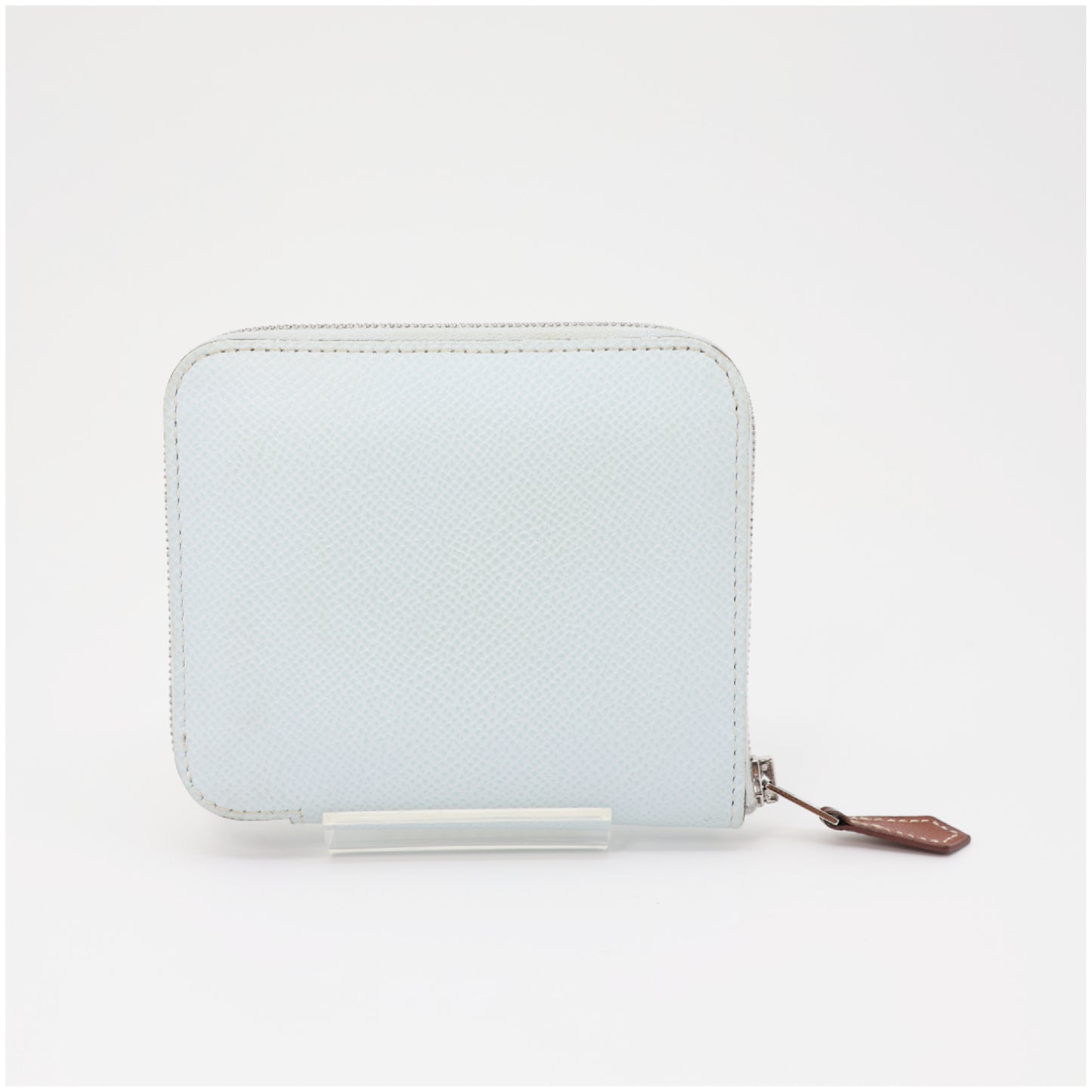 HERMES Azap Silk In Compact Bleu Brume Epsom Leather Y Stamp Wallet