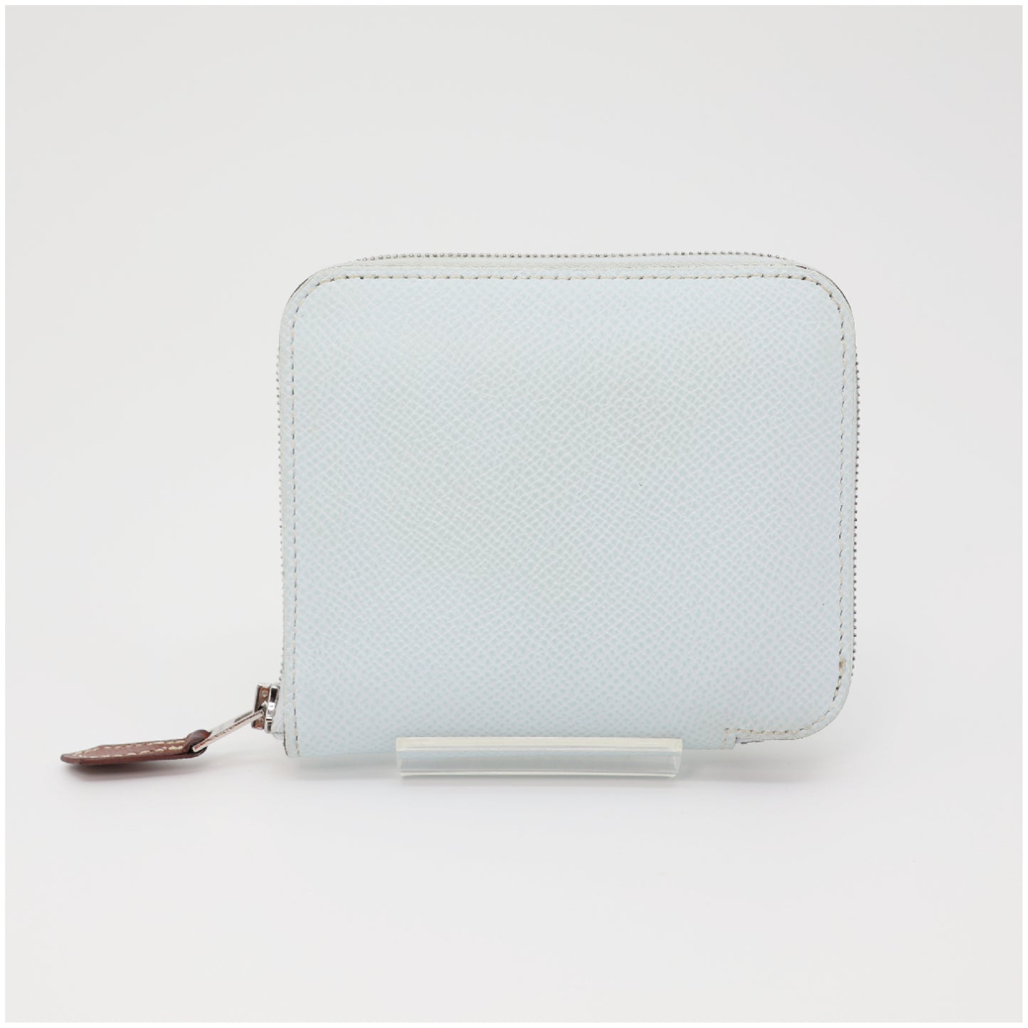 HERMES Azap Silk In Compact Bleu Brume Epsom Leather Y Stamp Wallet