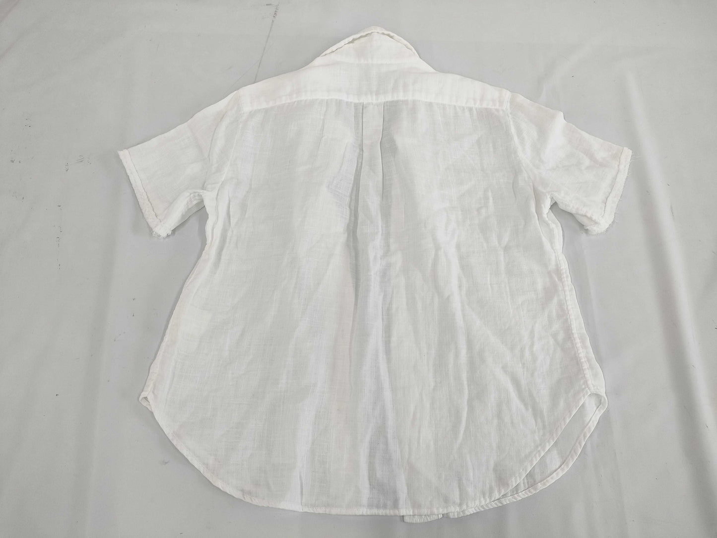 Ys Yohji Yamamoto Linen Short Sleeve Shirt, White, Size 2