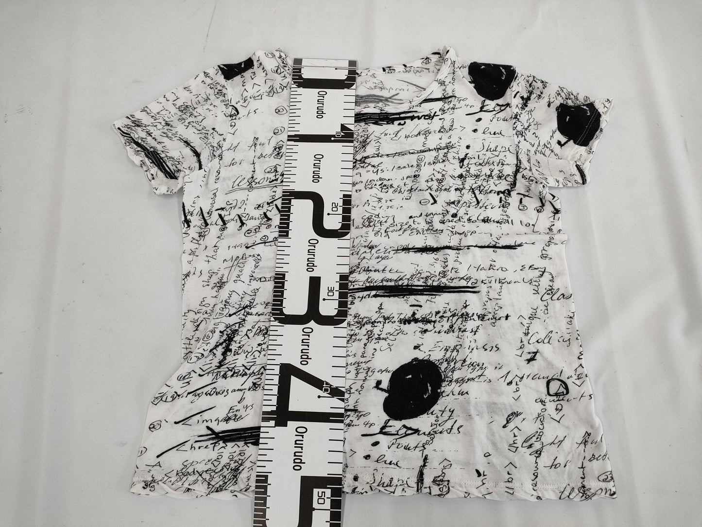 Ys Yohji Yamamoto All-Over Print T-Shirt, Short Sleeve, White, Size 2