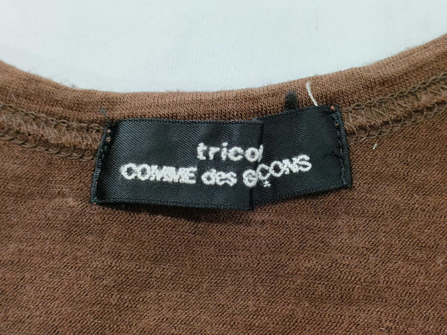 toricot COMME des GARÇONS early archive patchwork wool short sleeve T-shirt in brown