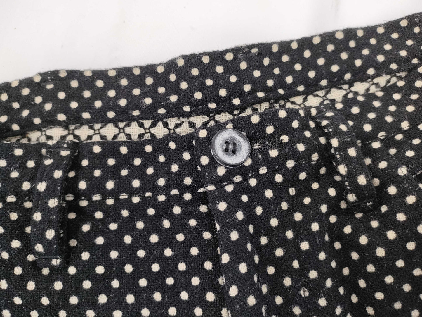 Ys Yohji Yamamoto Polka Dot Pattern Asymmetrical Shorts Black Size 2 Pants