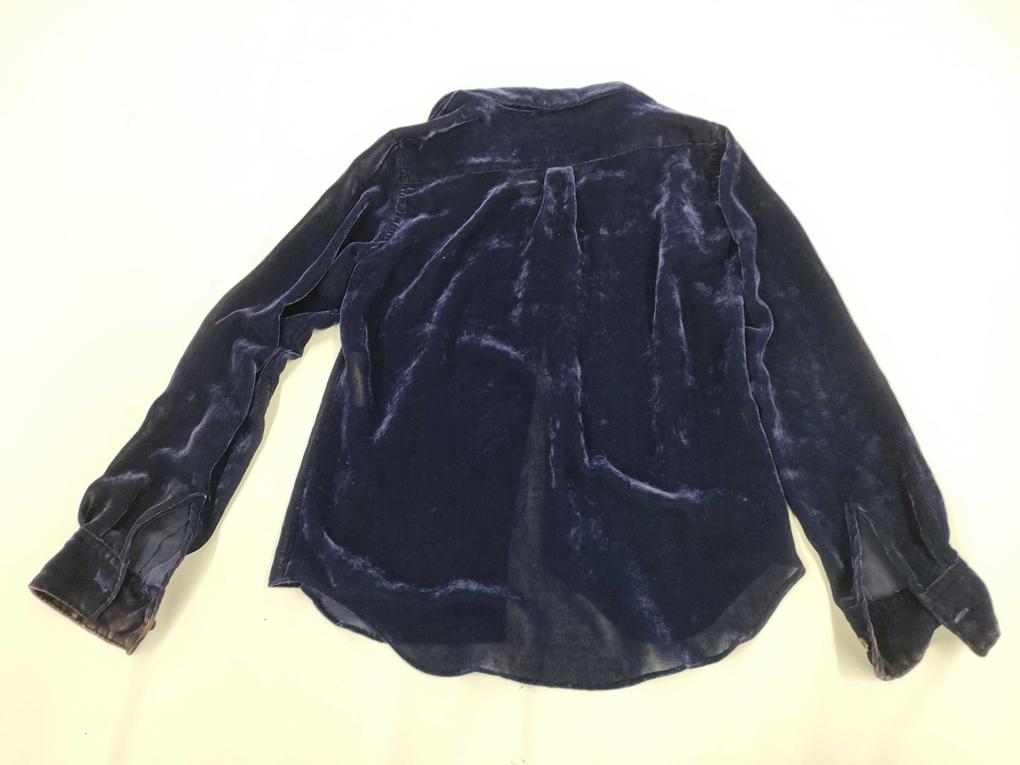 COMME des GARCONS robe de chambre COMME de GARCONS robe de chambre COMME de GARCONS early archive velour see-through long-sleeved shirt navy