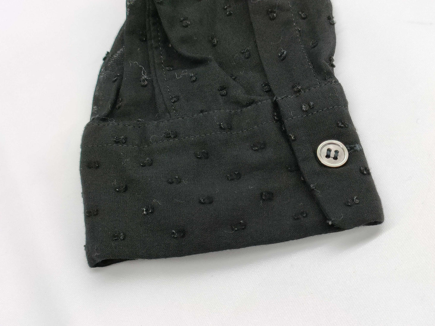 COMME des GARCONS toricot COMME des GARCONS early archive see-through ruffle long-sleeved blouse in black, size M