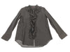 COMME des GARCONS toricot COMME des GARCONS early archive see-through ruffle long-sleeved blouse in black, size M