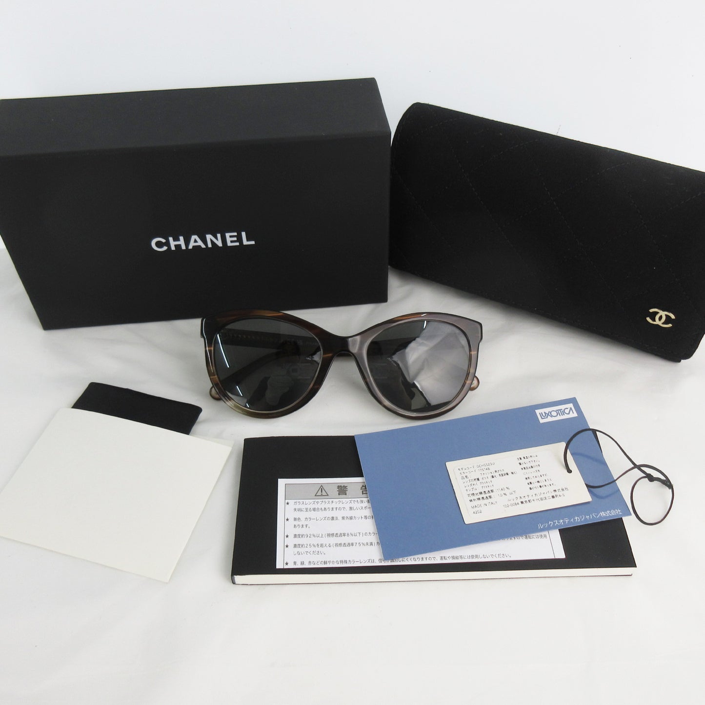 CHANEL Unused Panto Shape Eyewear Logo Brown 5523-U C1757/48 Sunglasses