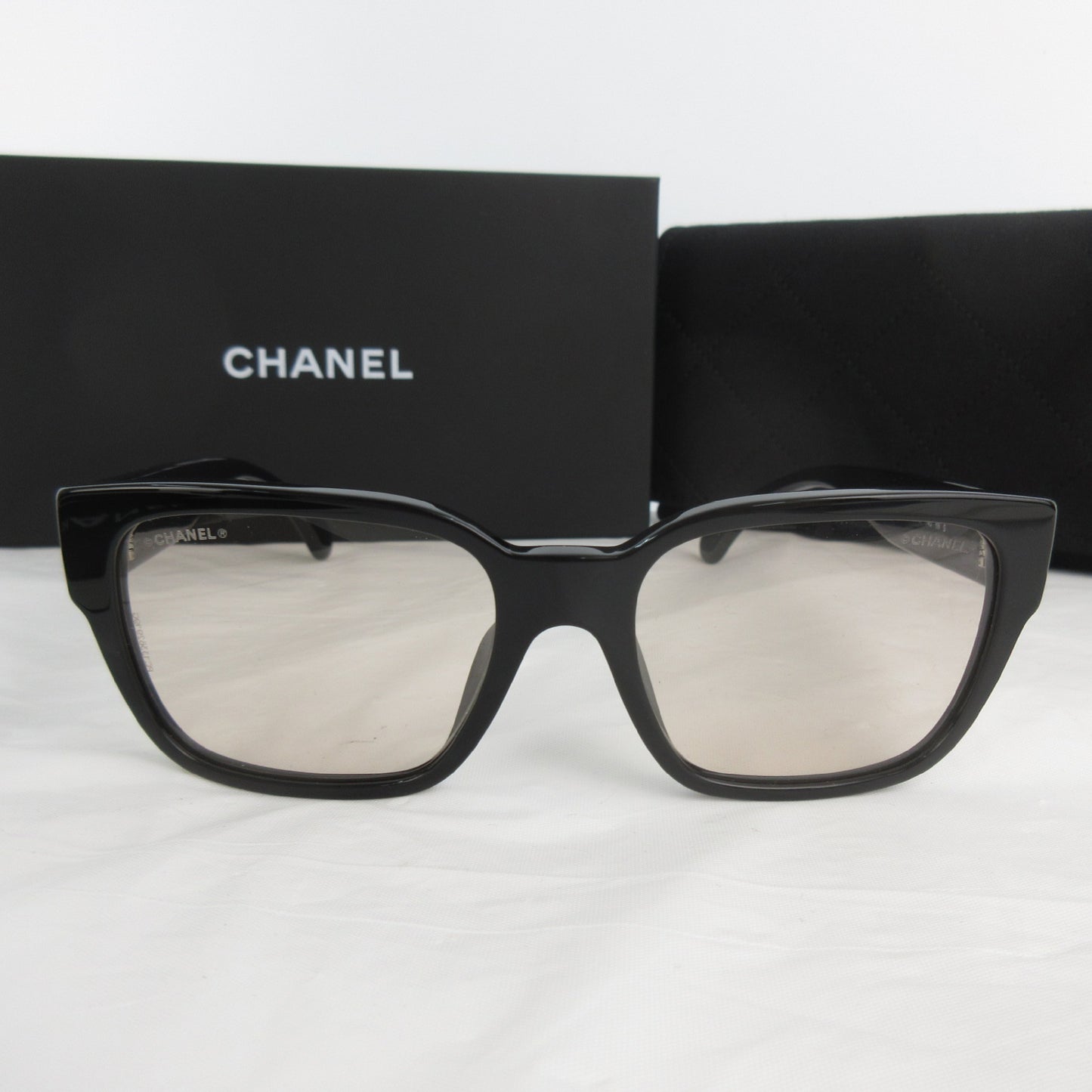 CHANEL Unused 3475-S-A c.501/SW Coco Mark Square Shape Optical Eyewear Black Pink Sunglasses