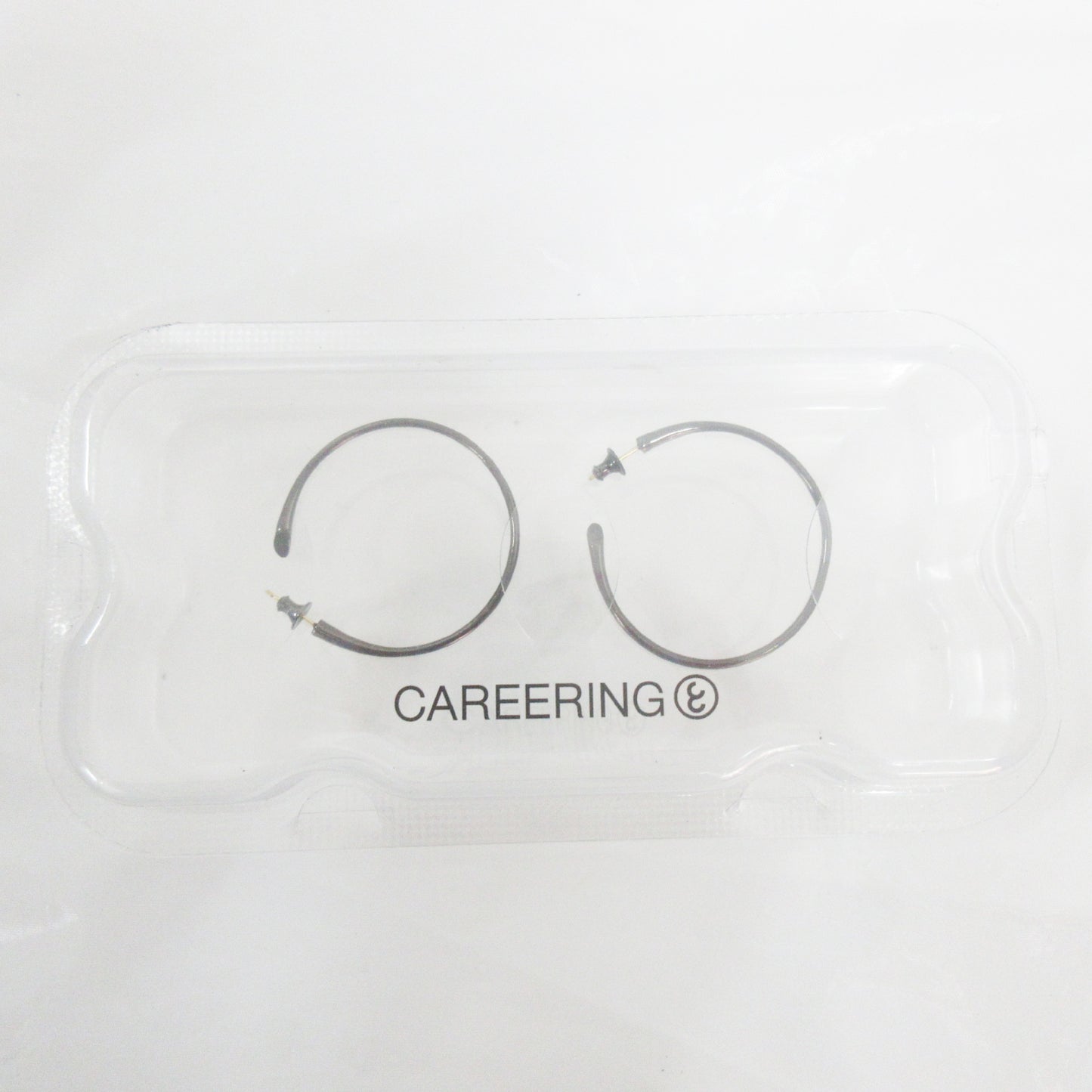 Unused CAREERING PLACEBO 1301 Black Hoop Ring/Earrings, K18 SV925, Original Price: 52,800 yen