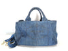 PRADA Canapa Bag Denim Handbag with Shoulder Strap