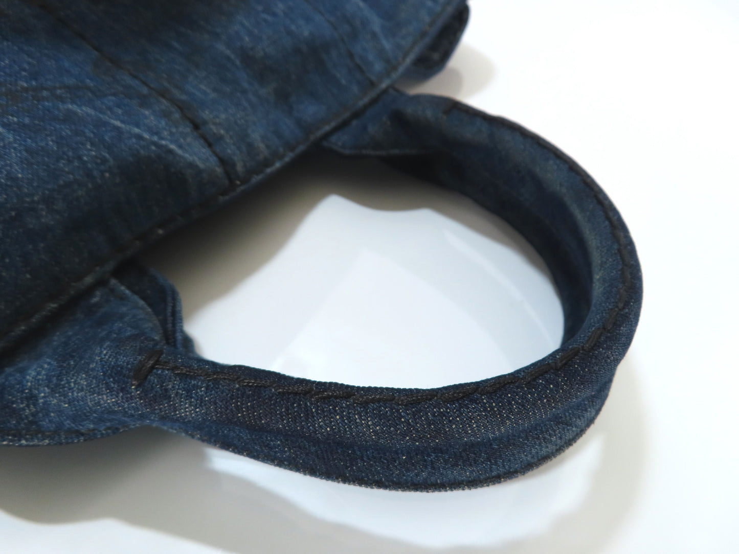 PRADA Canapa Bag Denim Handbag with Shoulder Strap