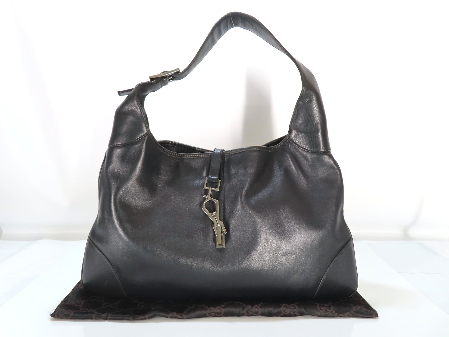 GUCCI Jackie Black Leather Bag