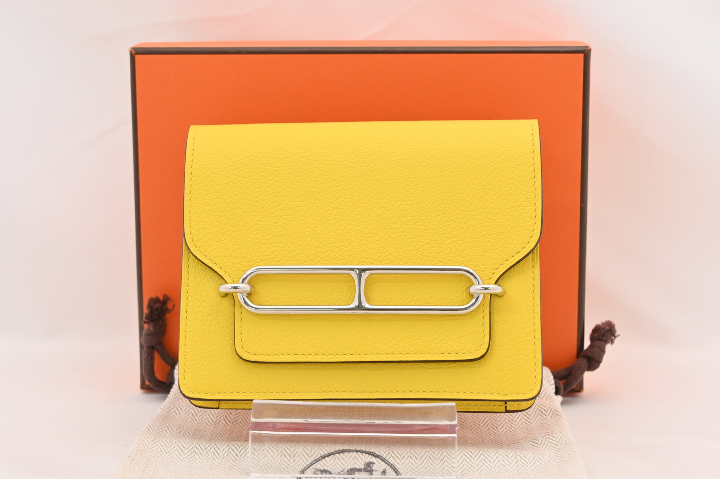 HERMES Hermès Le Lis Slim Compact Joss Naples Card Case U-Engraved Wallet