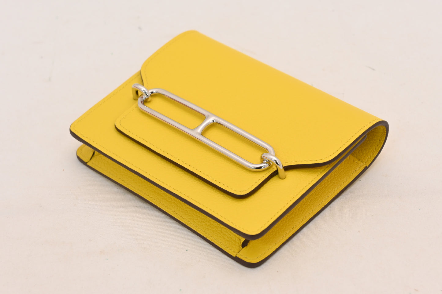 HERMES Hermès Le Lis Slim Compact Joss Naples Card Case U-Engraved Wallet