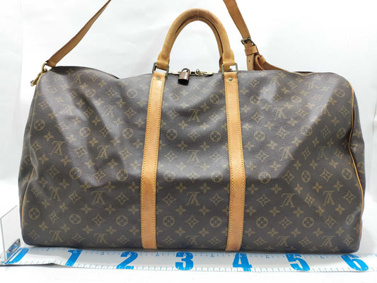 LOUIS VUITTON Monogram LV Keepall Bandouliere Boston Bag
