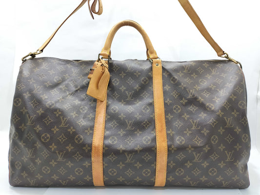 LOUIS VUITTON Monogram LV Keepall Bandouliere Boston Bag