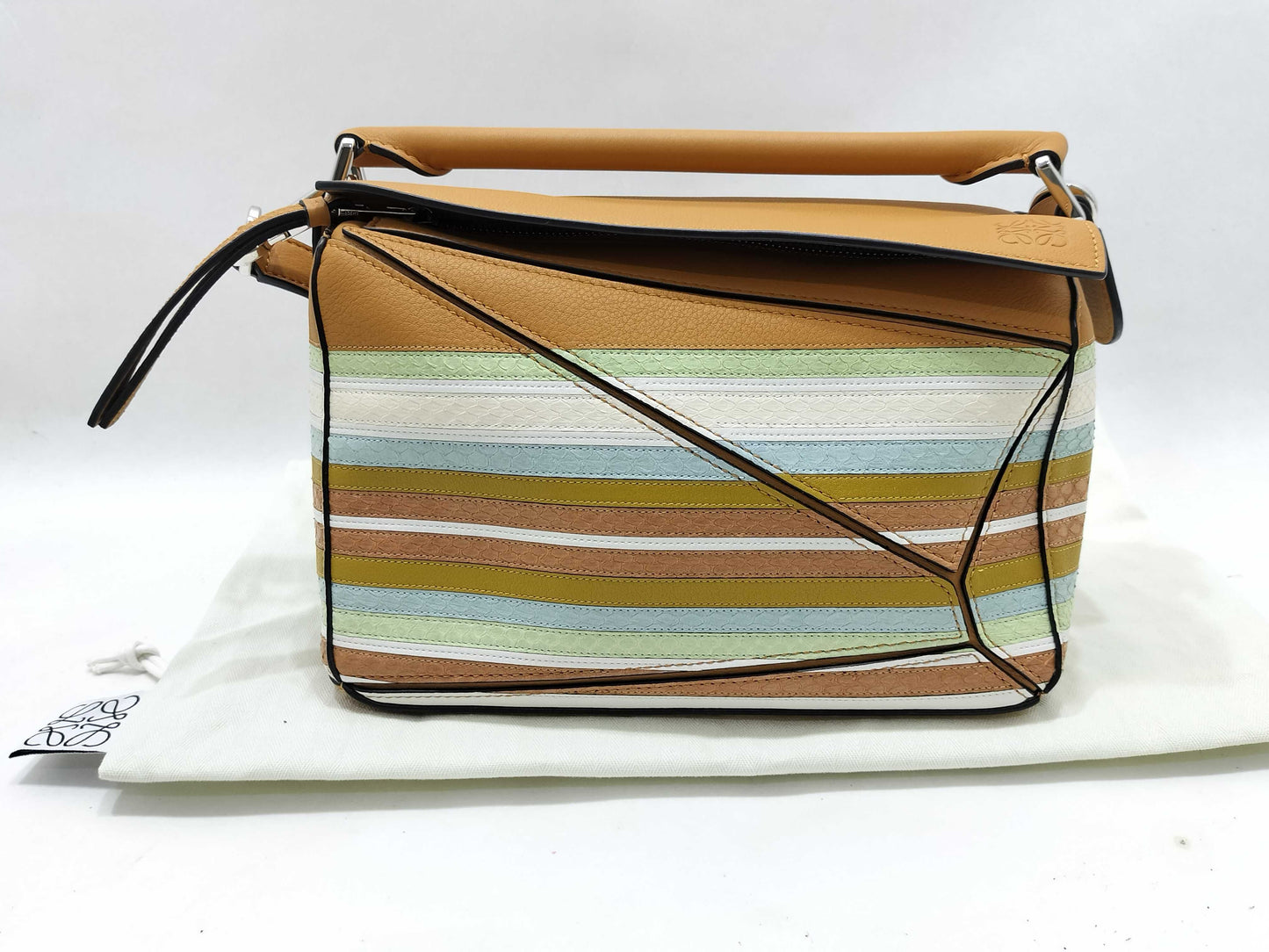 LOEWE Puzzle Small Python x Leather 2-Way Handbag