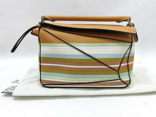 LOEWE Puzzle Small Python x Leather 2-Way Handbag