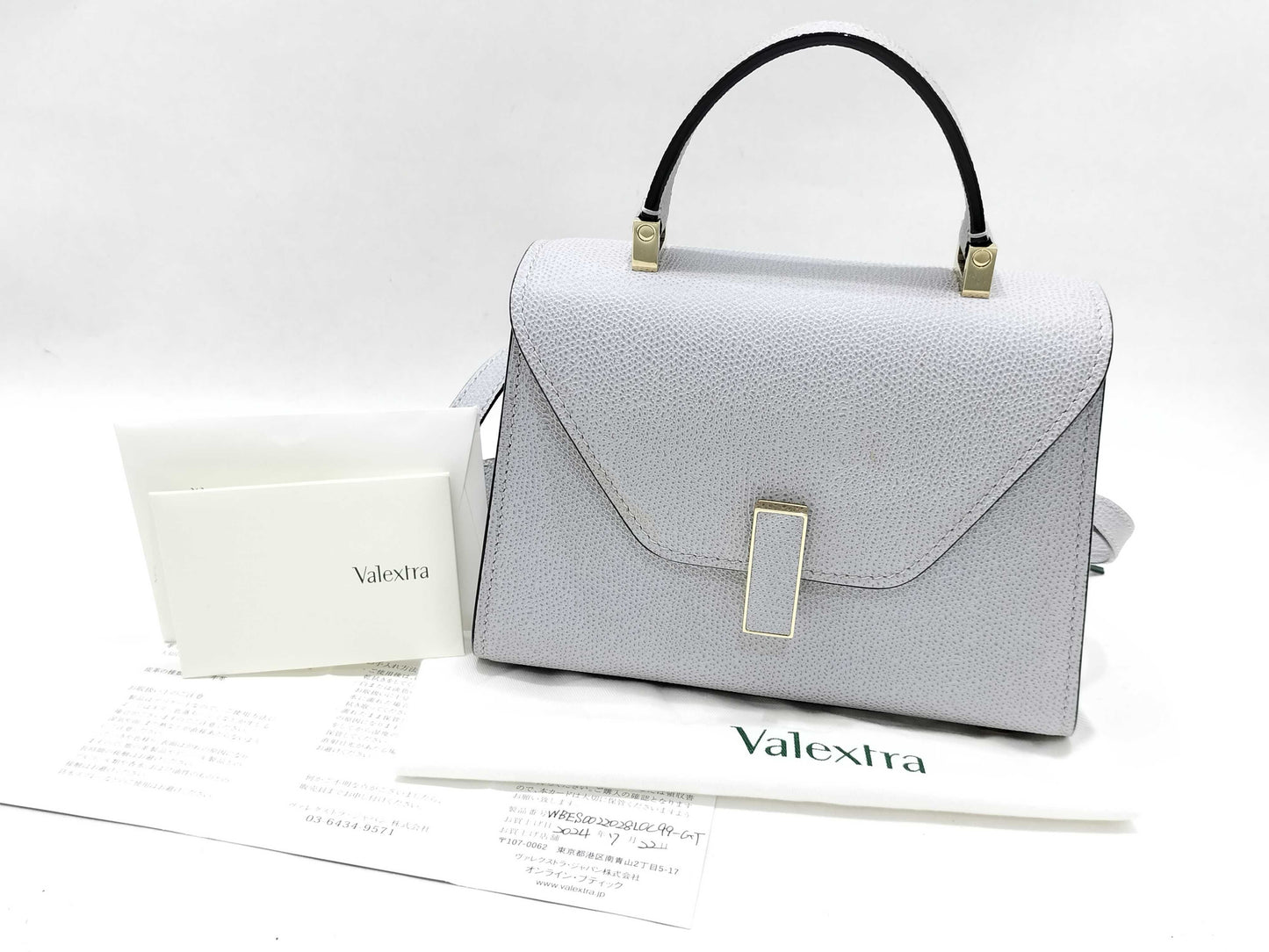 Valextra Micro Iside 2-Way Gray Handbag
