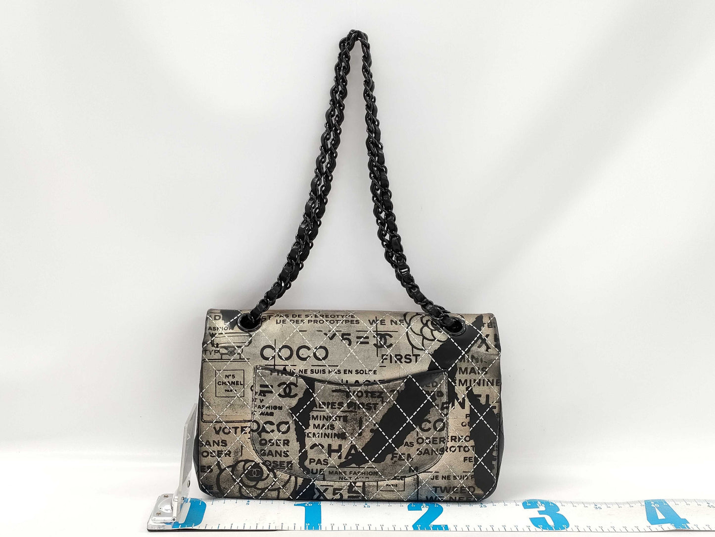 CHANEL Leather Double Flap Chain Shoulder Bag, No. 21