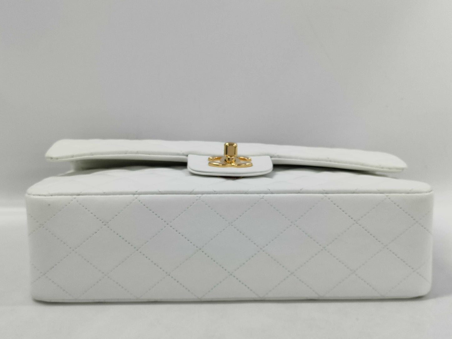 CHANEL double flap white shoulder bag