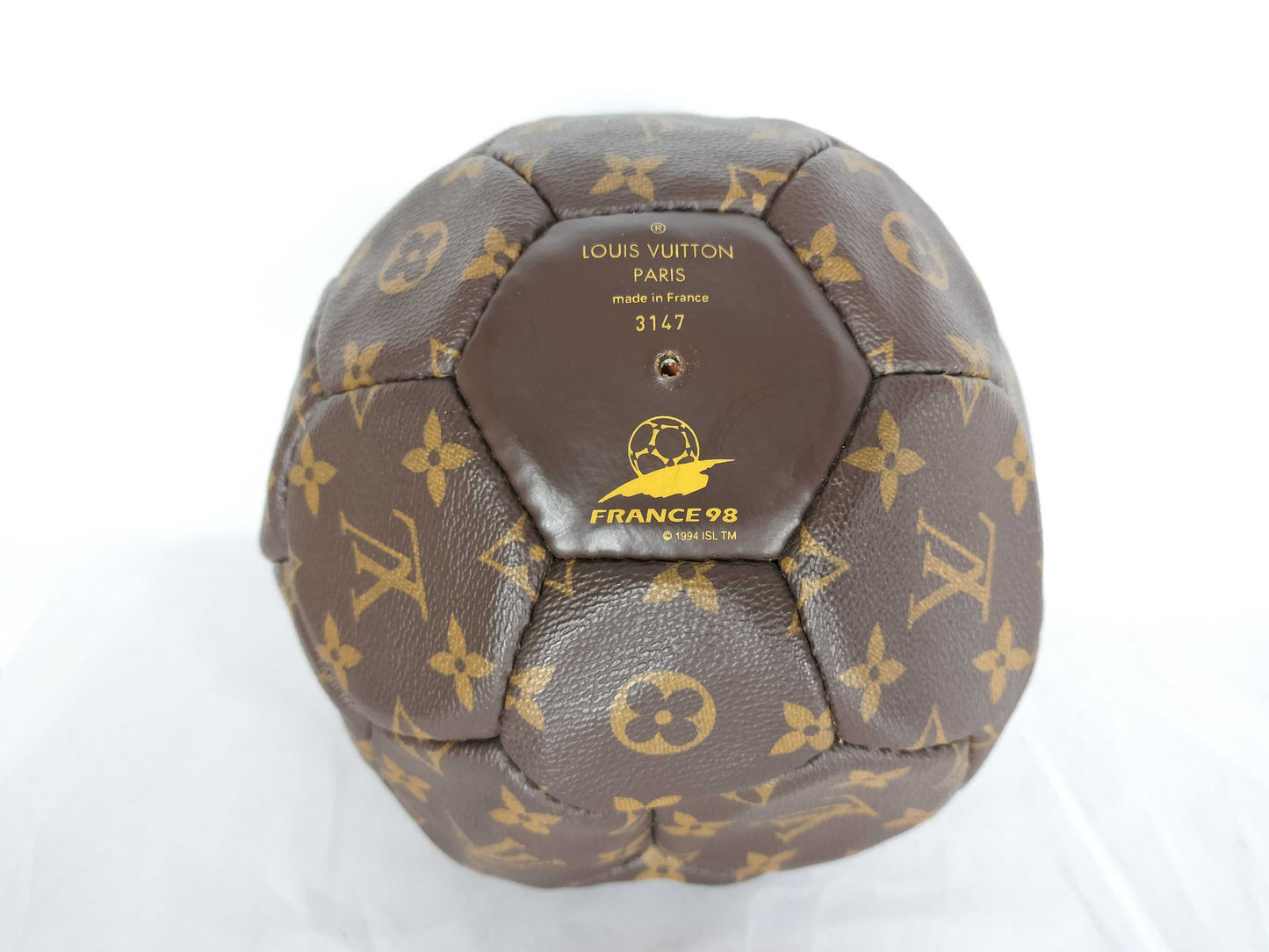 LOUIS VUITTON Monogram Soccer Ball, 1998 France World Cup, Limited Edition of 3,000, Includes Air Pump, Other Accessories