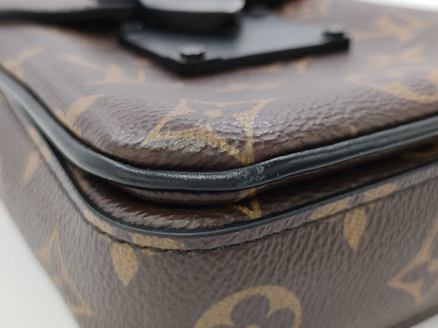 LOUIS VUITTON Monogram Macassar LV S-Rock Vertical Wearable Wallet RFID Monogram Macassar Shoulder Bag