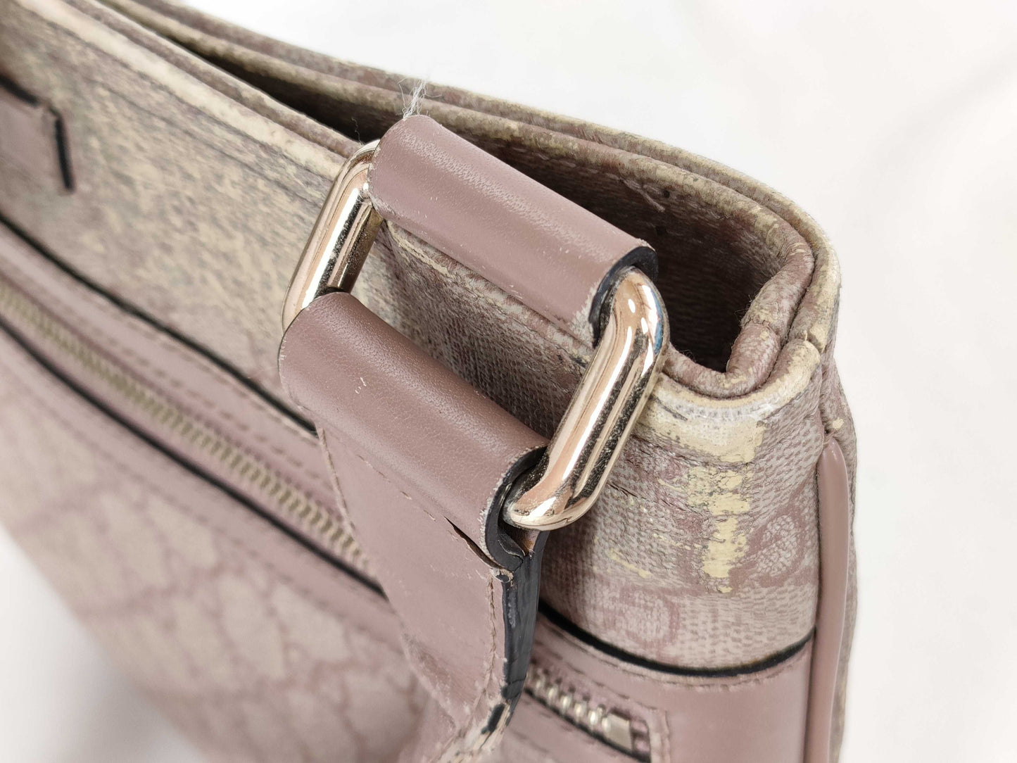 GUCCI GG Supreme Messenger Bag 295257 Ivory x Pink Beige Shoulder Bag