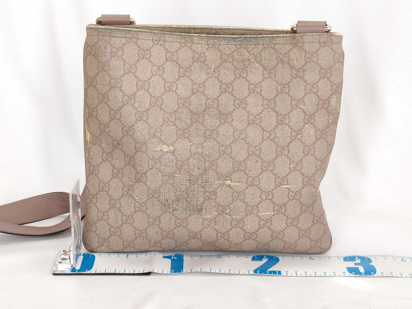 GUCCI GG Supreme Messenger Bag 295257 Ivory x Pink Beige Shoulder Bag