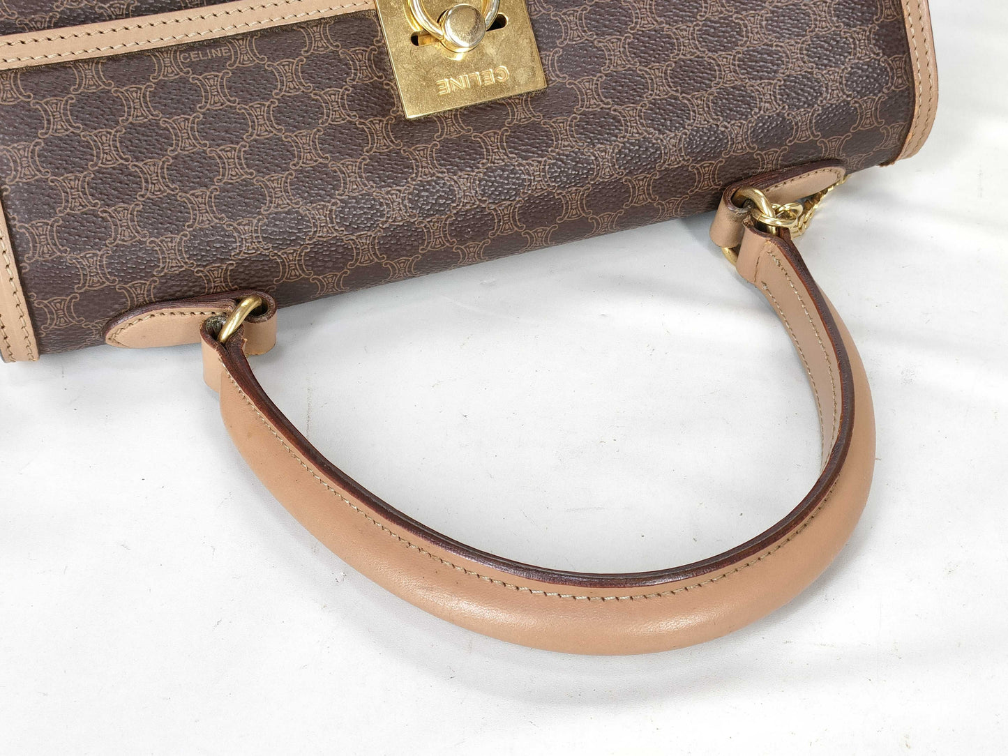 CELINE Macadam PVC Dark Brown Top Handle M13 Handbag