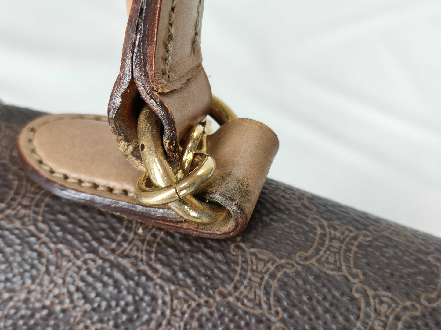 CELINE Macadam PVC Dark Brown Top Handle M13 Handbag