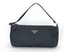 PRADA Nylon Black Triangle Logo Plate Accessory Pouch