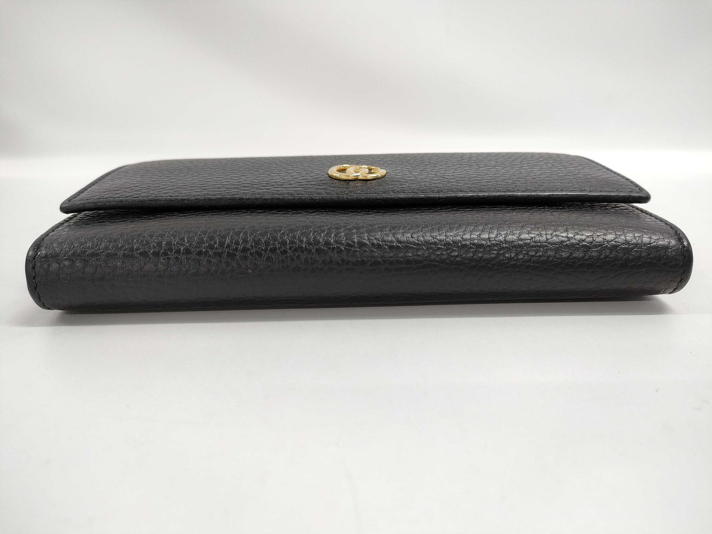 GUCCI Marmont Leather Long Wallet, Black, with Box
